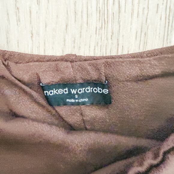 NWOT Naked Wardrobe Strapless Cutout‎ Romper Brown Size Small - Picture 3 of 5